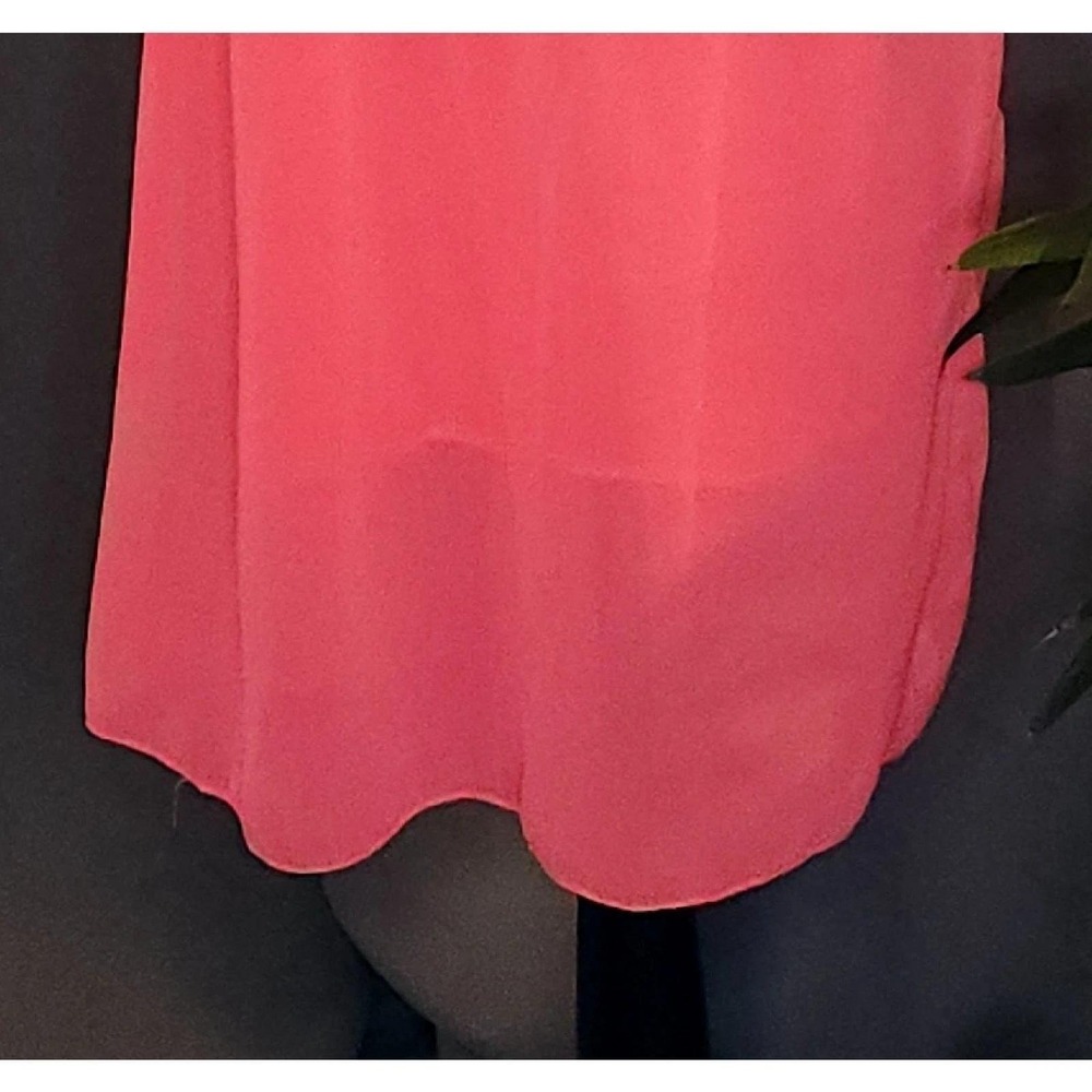 Hot Pink Crochet Lattice Racerback Mini Shift Dress Summer Beach Coverup L - Picture 7 of 7
